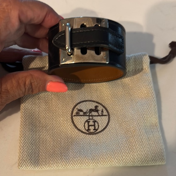 Hermes Black and Silver Bracelet